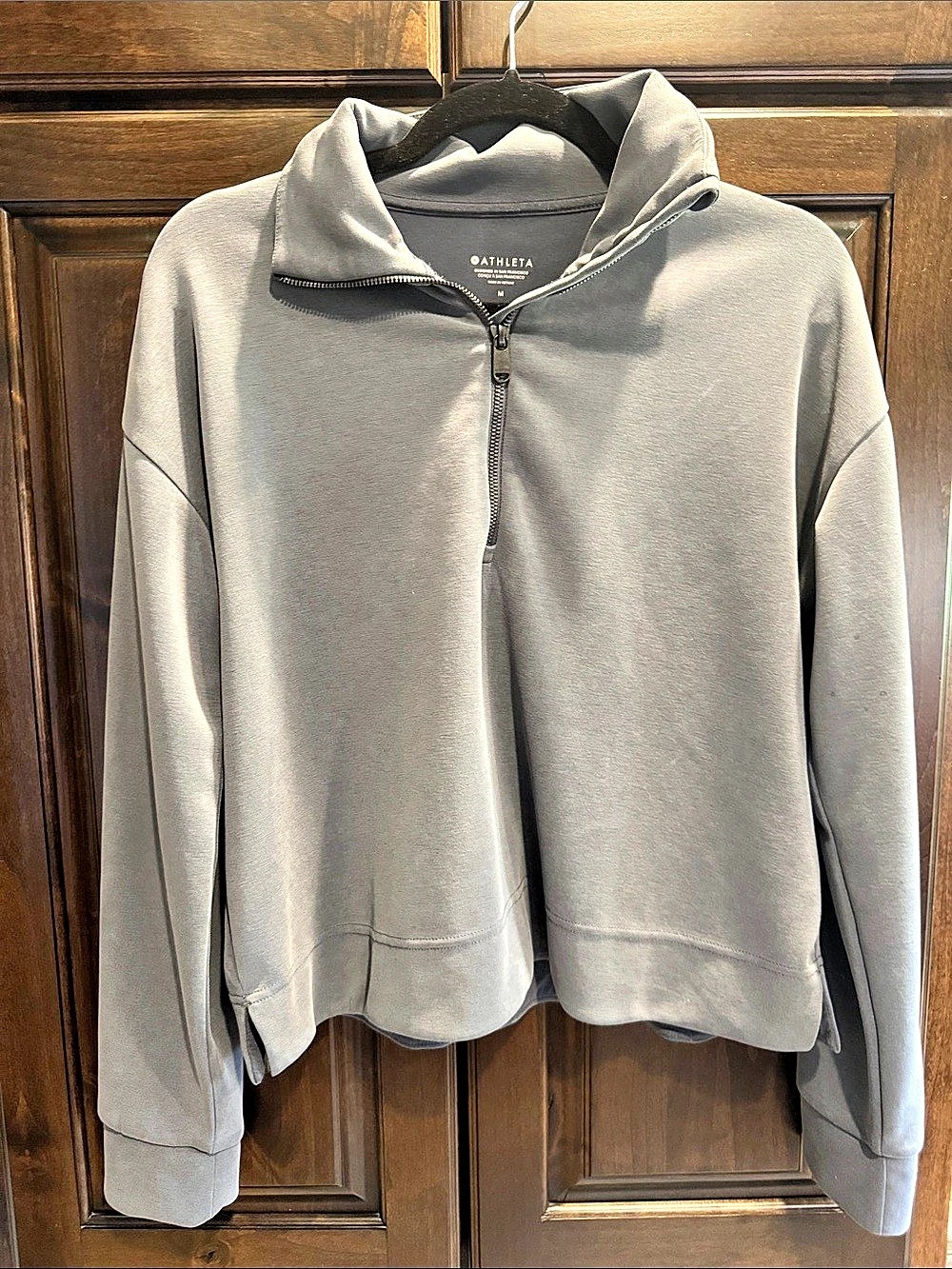 Athleta denim Blue  seasoft 1/4 zip Size Medium